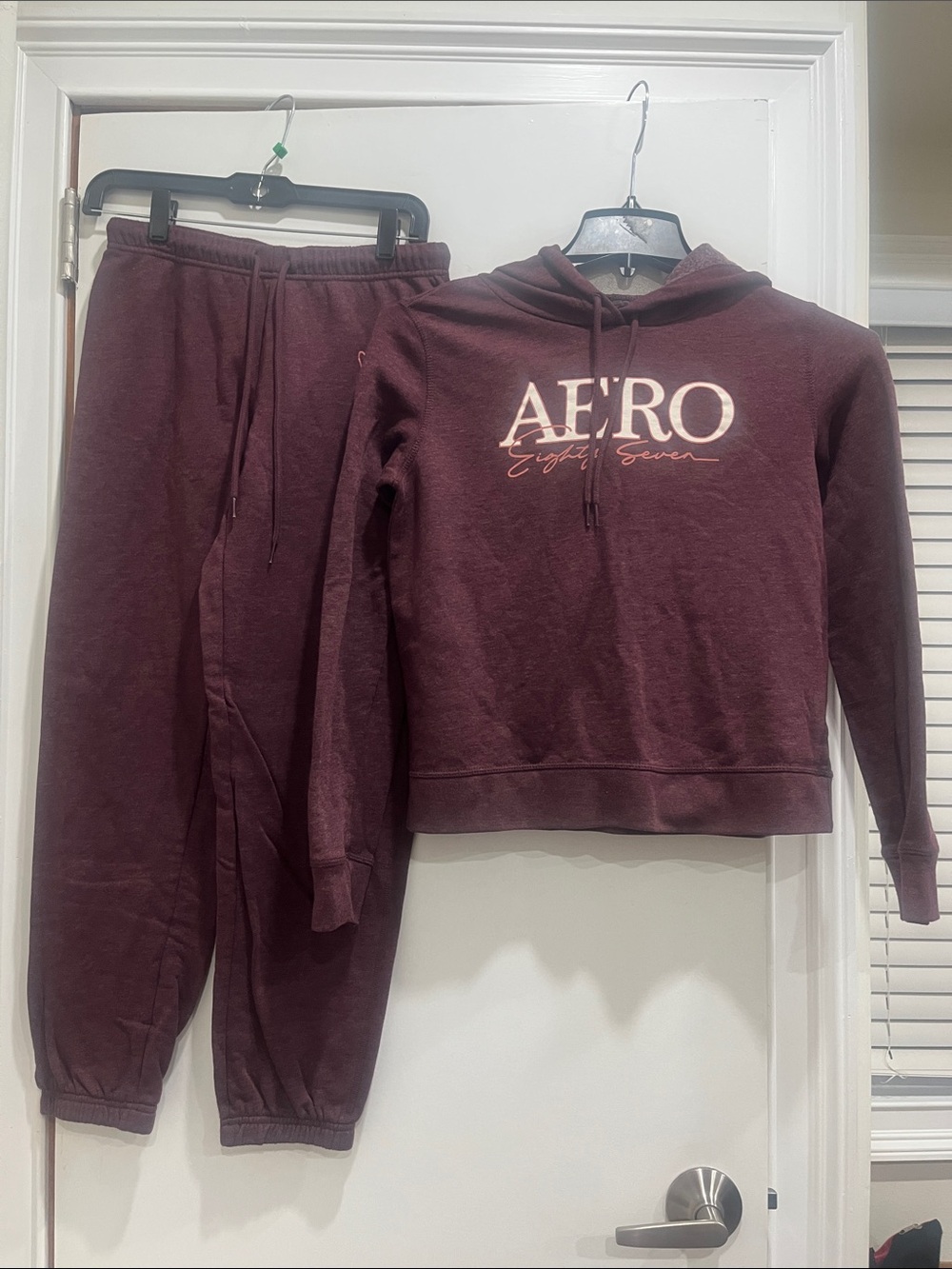 Aeropostale Maroon Hoodie & Joggers Set size S
